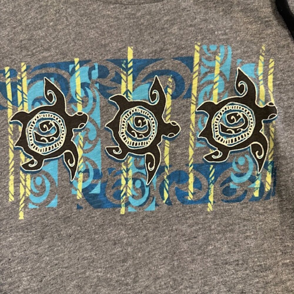 NWT Crazy Shirts Gray Hoodie Pullover Women XS Side Pockets Hawaii Tribal Turtle - Picture 6 of 10
